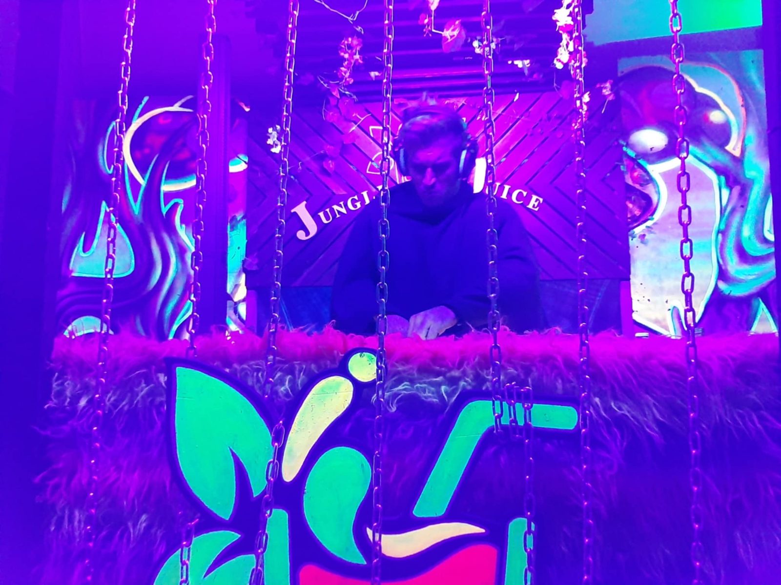 Shanthi Beats in the Jungle Juice booth