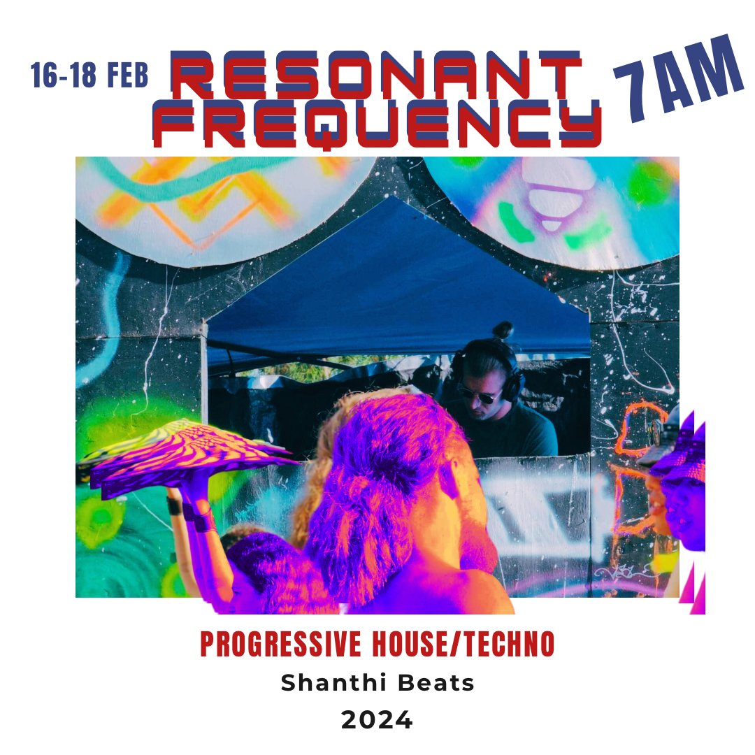 Resonant Frequency 2024 flyer with Shanthi Beats